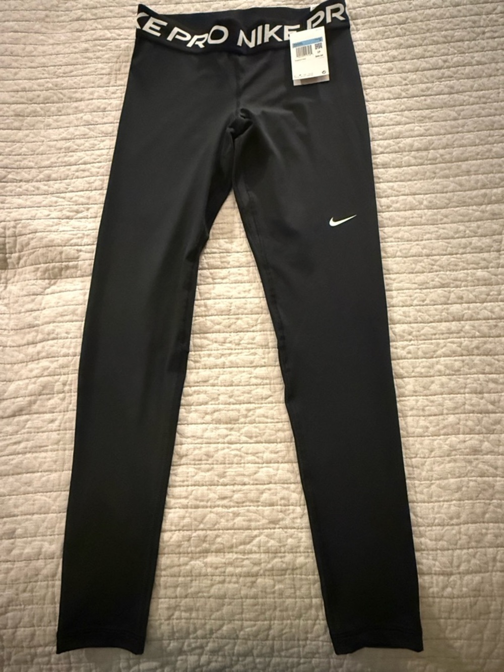 Nike Black Pro Leggings with White Swoosh